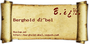 Berghold Ábel névjegykártya