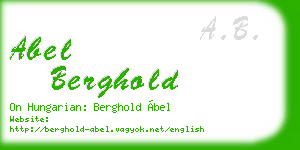 abel berghold business card